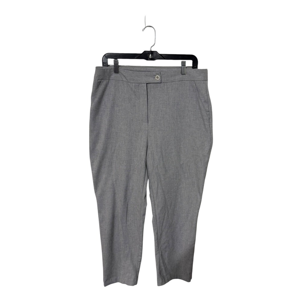 Jones & Co Jones New York Womens Grey Dress Pants Size 12 Tapered Cropped Office